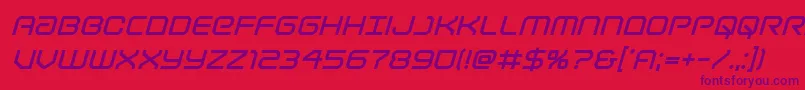 Lightbrigadeboldital Font – Purple Fonts on Red Background