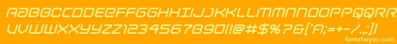 Lightbrigadeboldital Font – Yellow Fonts on Orange Background
