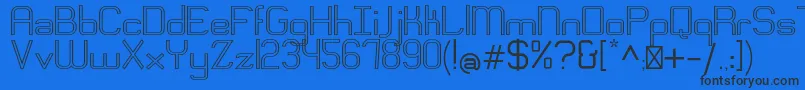 EngadiRegularoutline Font – Black Fonts on Blue Background