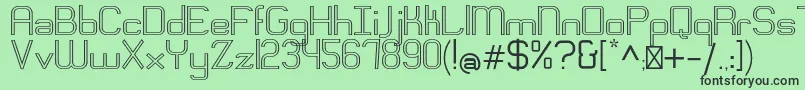 フォントEngadiRegularoutline – 緑の背景に黒い文字