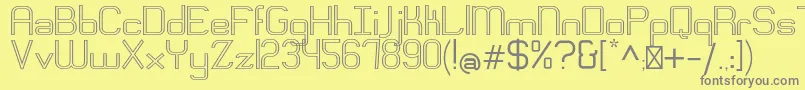 EngadiRegularoutline-Schriftart – Graue Schriften auf gelbem Hintergrund