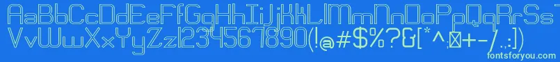 EngadiRegularoutline Font – Green Fonts on Blue Background