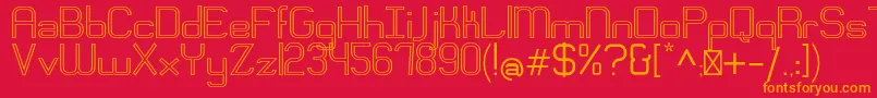 Шрифт EngadiRegularoutline – оранжевые шрифты на красном фоне