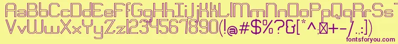EngadiRegularoutline Font – Purple Fonts on Yellow Background