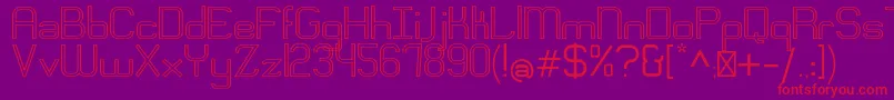 Fonte EngadiRegularoutline – fontes vermelhas em um fundo violeta