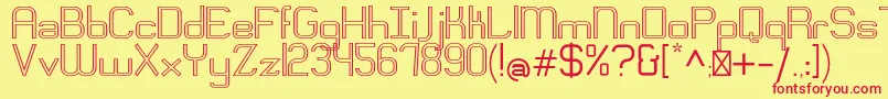 EngadiRegularoutline Font – Red Fonts on Yellow Background