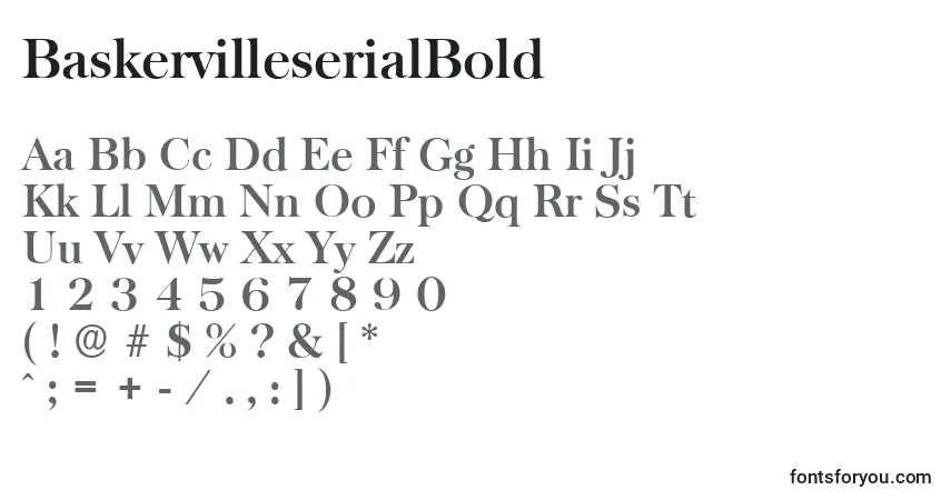 Шрифт BaskervilleserialBold – алфавит, цифры, специальные символы