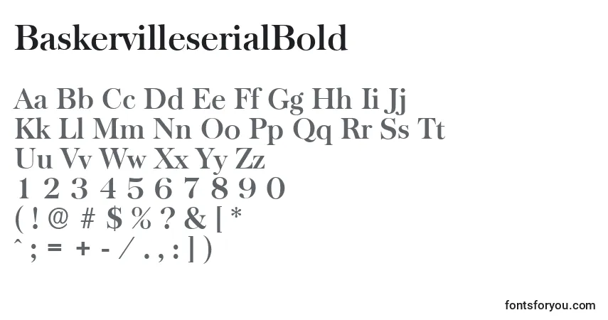 A fonte BaskervilleserialBold – alfabeto, números, caracteres especiais