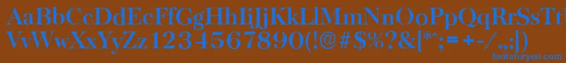 BaskervilleserialBold Font – Blue Fonts on Brown Background
