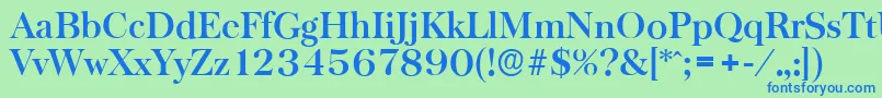 フォントBaskervilleserialBold – 青い文字は緑の背景です。
