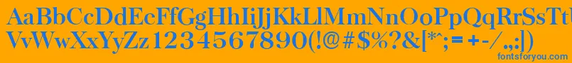 BaskervilleserialBold Font – Blue Fonts on Orange Background