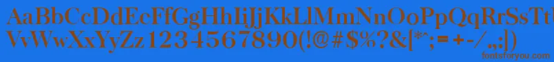 BaskervilleserialBold Font – Brown Fonts on Blue Background