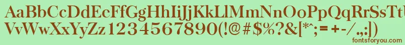 BaskervilleserialBold Font – Brown Fonts on Green Background
