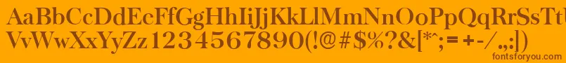 BaskervilleserialBold Font – Brown Fonts on Orange Background