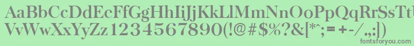 フォントBaskervilleserialBold – 緑の背景に灰色の文字