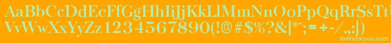 BaskervilleserialBold Font – Green Fonts on Orange Background