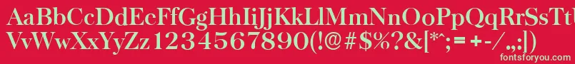 BaskervilleserialBold Font – Green Fonts on Red Background