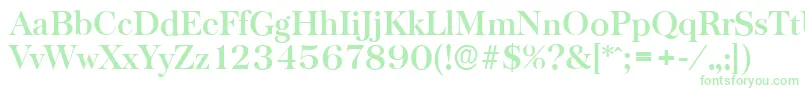 BaskervilleserialBold-Schriftart – Grüne Schriften auf weißem Hintergrund