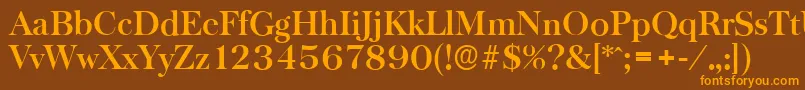 BaskervilleserialBold Font – Orange Fonts on Brown Background