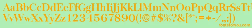 BaskervilleserialBold Font – Orange Fonts on Green Background