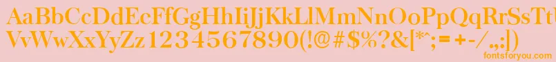 BaskervilleserialBold Font – Orange Fonts on Pink Background