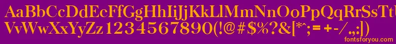 BaskervilleserialBold Font – Orange Fonts on Purple Background