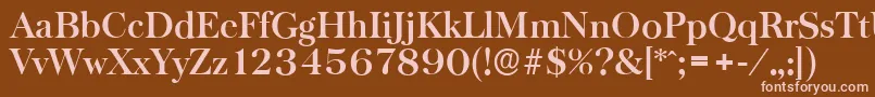 BaskervilleserialBold Font – Pink Fonts on Brown Background