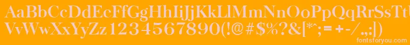 BaskervilleserialBold Font – Pink Fonts on Orange Background