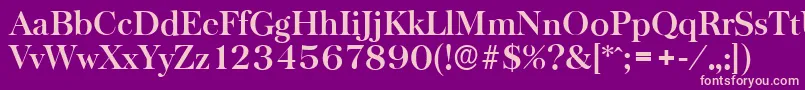 BaskervilleserialBold Font – Pink Fonts on Purple Background