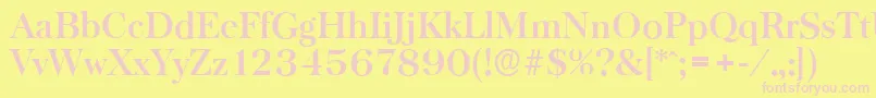 BaskervilleserialBold Font – Pink Fonts on Yellow Background