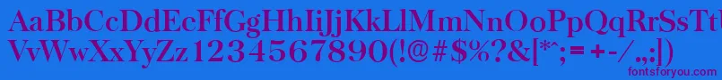 BaskervilleserialBold Font – Purple Fonts on Blue Background