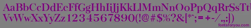 BaskervilleserialBold Font – Purple Fonts on Gray Background