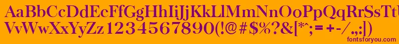 BaskervilleserialBold Font – Purple Fonts on Orange Background