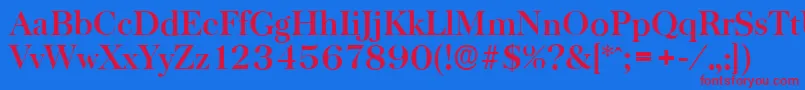 フォントBaskervilleserialBold – 赤い文字の青い背景