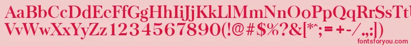 BaskervilleserialBold Font – Red Fonts on Pink Background