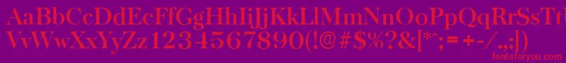 フォントBaskervilleserialBold – 紫の背景に赤い文字