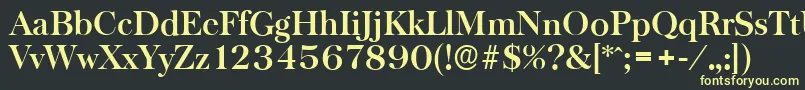 BaskervilleserialBold Font – Yellow Fonts on Black Background