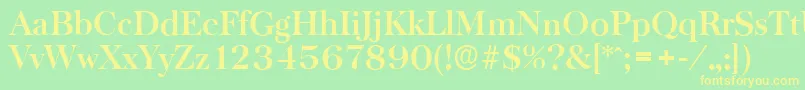 フォントBaskervilleserialBold – 黄色の文字が緑の背景にあります