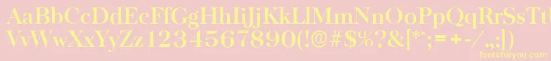 BaskervilleserialBold Font – Yellow Fonts on Pink Background