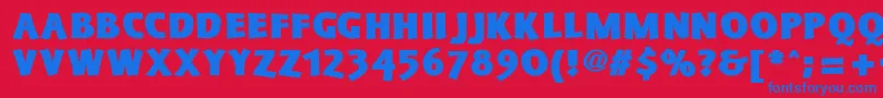フォントSchonanBlack – 赤い背景に青い文字