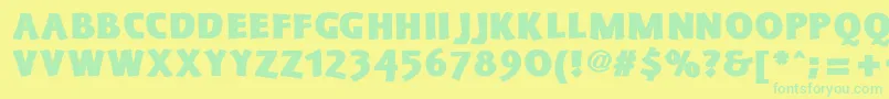 Czcionka SchonanBlack – zielone czcionki na żółtym tle