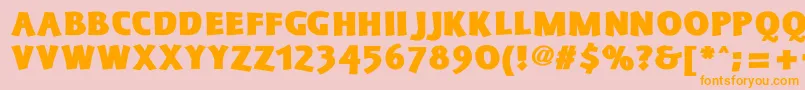 Fonte SchonanBlack – fontes laranjas em um fundo rosa