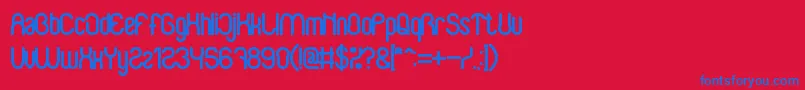BabySuperheroBold Font – Blue Fonts on Red Background