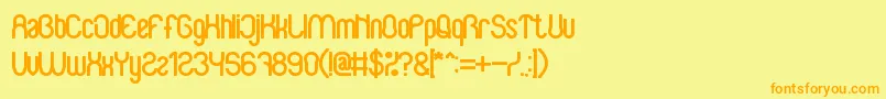 BabySuperheroBold Font – Orange Fonts on Yellow Background