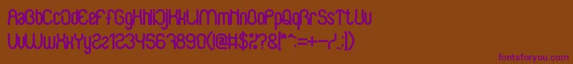 BabySuperheroBold-Schriftart – Violette Schriften auf braunem Hintergrund