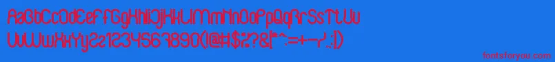 BabySuperheroBold Font – Red Fonts on Blue Background