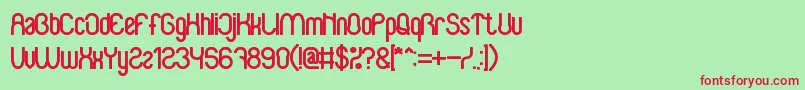 BabySuperheroBold Font – Red Fonts on Green Background