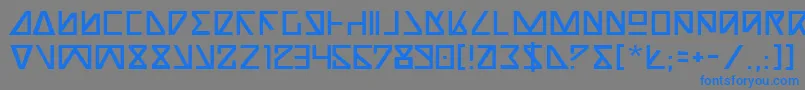 フォントNickTurbo – 灰色の背景に青い文字