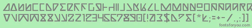 フォントNickTurbo – 緑の背景に灰色の文字