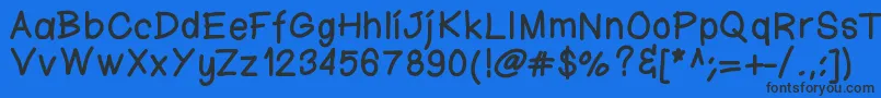 Ktnfingerwriting Font – Black Fonts on Blue Background
